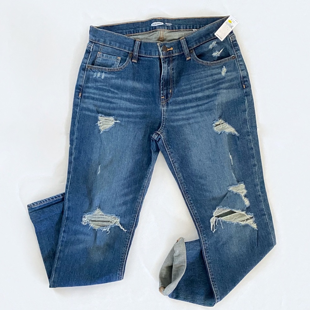 Old navy Ripped Boyfriend Mid-rise Jeans sz4